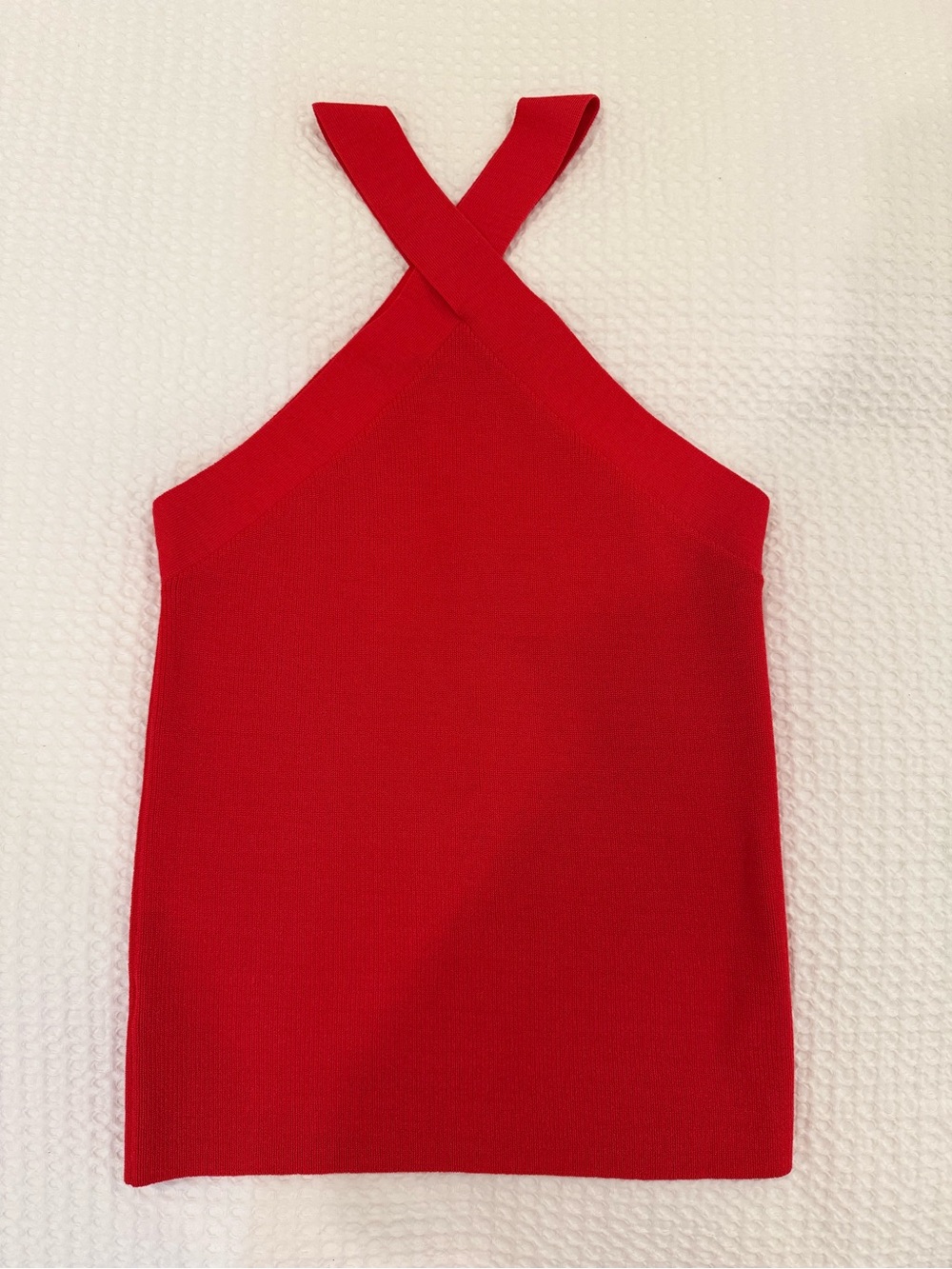 Ann Taylor Red Knit Halter Top- S